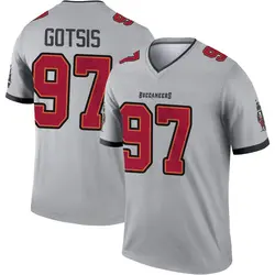 Nike Adam Gotsis Tampa Bay Buccaneers Legend Gray Inverted Jersey - Youth