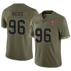 Nike Akiem Hicks Tampa Bay Buccaneers Limited Olive 2022 Salute To Service Jersey - Youth