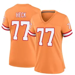 Nike Charlie Heck Tampa Bay Buccaneers Game Orange Throwback Jersey - Women's