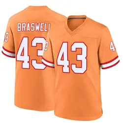 Nike Chris Braswell Tampa Bay Buccaneers Game Orange Throwback Jersey - Youth