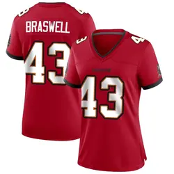 Nike Chris Braswell Tampa Bay Buccaneers Game Red Team Color Jersey - Women's