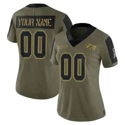 Nike Custom Tampa Bay Buccaneers Limited Olive 2021 Salute To Service Jersey - Women's
