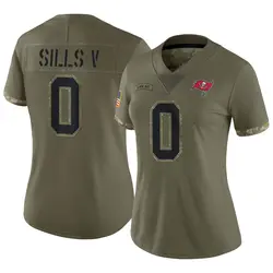 Nike David Sills V Tampa Bay Buccaneers Limited Olive 2022 Salute To Service Jersey - Women's
