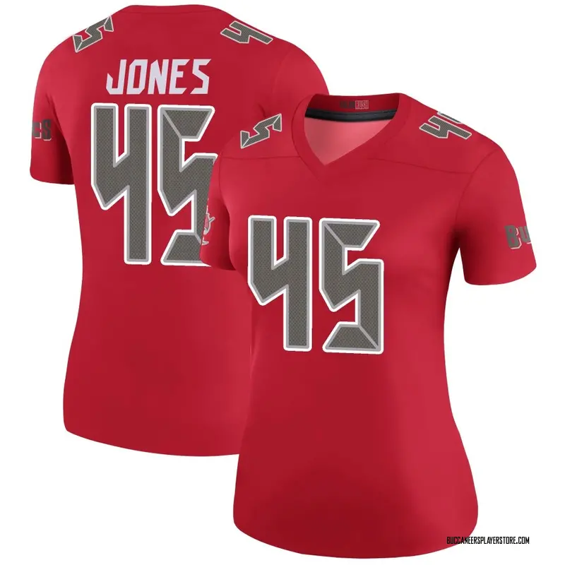 Nike Deion Jones Tampa Bay Buccaneers Legend Red Color Rush Jersey - Women's