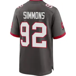 Nike Elijah Simmons Tampa Bay Buccaneers Game Pewter Alternate Jersey - Youth