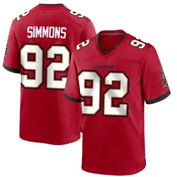 Nike Elijah Simmons Tampa Bay Buccaneers Game Red Team Color Jersey - Men's
