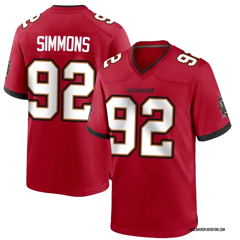 Nike Elijah Simmons Tampa Bay Buccaneers Game Red Team Color Jersey - Men's