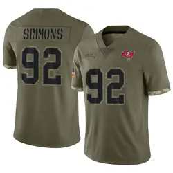 Nike Elijah Simmons Tampa Bay Buccaneers Limited Olive 2022 Salute To Service Jersey - Men's