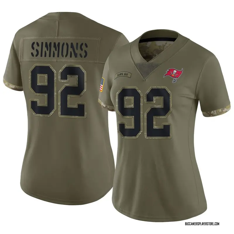 Nike Elijah Simmons Tampa Bay Buccaneers Limited Olive 2022 Salute To Service Jersey - Women's