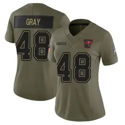 Nike J.T. Gray Tampa Bay Buccaneers Limited Gray Olive 2025 Salute to Service Jersey - Women's