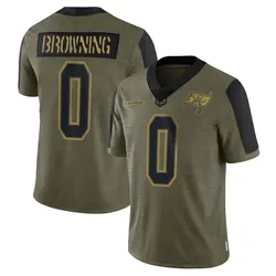 Nike Jake Browning Tampa Bay Buccaneers Limited Brown Olive 2021 Salute To Service Jersey - Men's