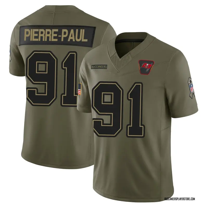 Nike Jason Pierre-Paul Tampa Bay Buccaneers Limited Olive 2025 Salute to Service Jersey - Youth