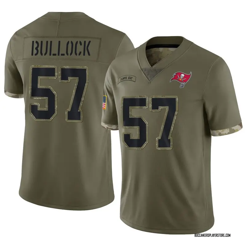 Nike John Bullock Tampa Bay Buccaneers Limited Olive 2022 Salute To Service Jersey - Men's