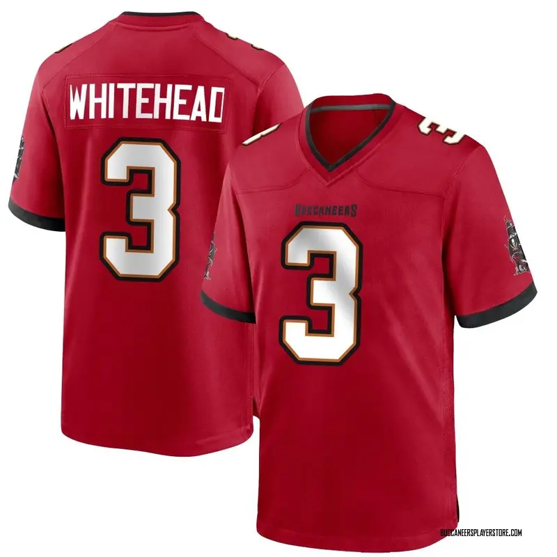 Nike Jordan Whitehead Tampa Bay Buccaneers Game White Red Team Color Jersey - Youth