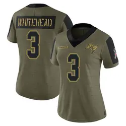 Nike Jordan Whitehead Tampa Bay Buccaneers Limited White Olive 2021 Salute To Service Jersey - Women's