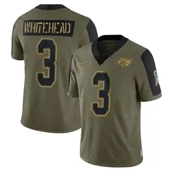 Nike Jordan Whitehead Tampa Bay Buccaneers Limited White Olive 2021 Salute To Service Jersey - Youth