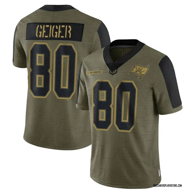 Nike Kaylon Geiger Tampa Bay Buccaneers Limited Olive 2021 Salute To Service Jersey - Men's