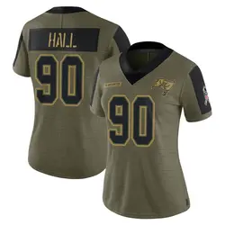 Nike Logan Hall Tampa Bay Buccaneers Limited Olive 2021 Salute To Service Jersey - Women's