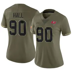 Nike Logan Hall Tampa Bay Buccaneers Limited Olive 2022 Salute To Service Jersey - Women's