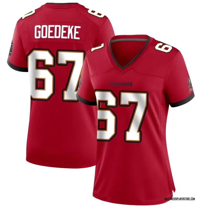 Nike Luke Goedeke Tampa Bay Buccaneers Game Red Team Color Jersey - Women's