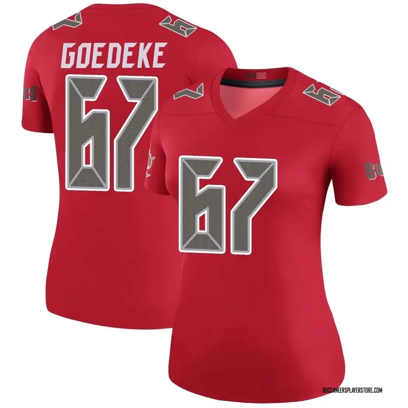 Nike Luke Goedeke Tampa Bay Buccaneers Legend Red Color Rush Jersey - Women's