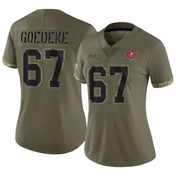 Nike Luke Goedeke Tampa Bay Buccaneers Limited Olive 2022 Salute To Service Jersey - Women's