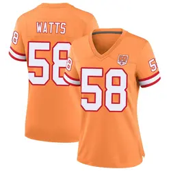 Nike Markees Watts Tampa Bay Buccaneers Game Cream sicle 50th Season Jersey - Women's