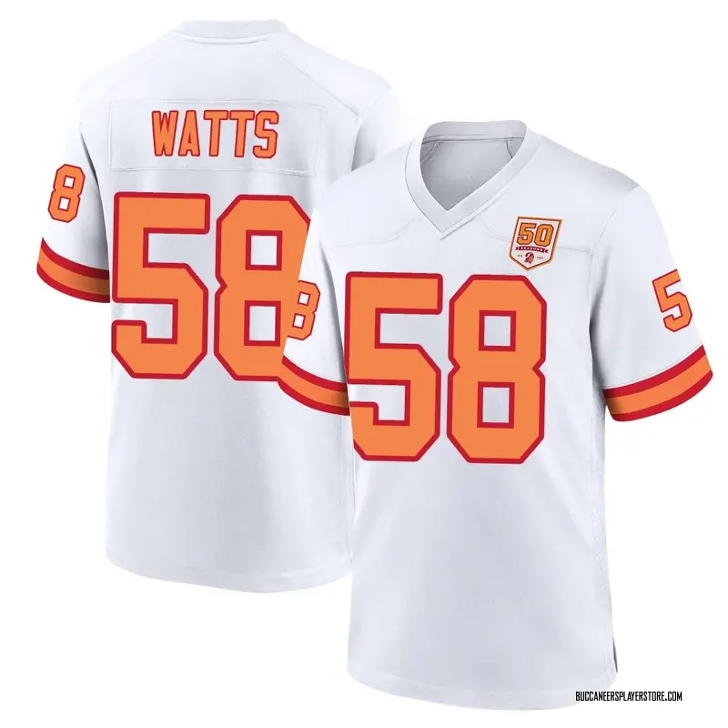 Nike Markees Watts Tampa Bay Buccaneers Game White '76 50th Season Jersey - Men's