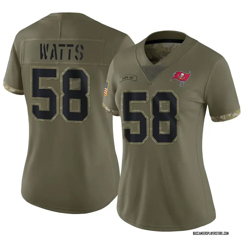 Nike Markees Watts Tampa Bay Buccaneers Limited Olive 2022 Salute To Service Jersey - Women's