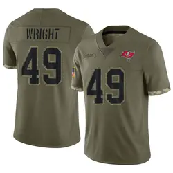 Nike Owen Wright Tampa Bay Buccaneers Limited Olive 2022 Salute To Service Jersey - Youth