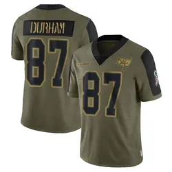Nike Payne Durham Tampa Bay Buccaneers Limited Olive 2021 Salute To Service Jersey - Youth