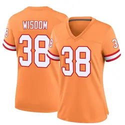Nike Rashad Wisdom Tampa Bay Buccaneers Game Orange Throwback Jersey - Women's