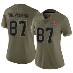 Nike Rob Gronkowski Tampa Bay Buccaneers Limited Olive 2022 Salute To Service Jersey - Women's
