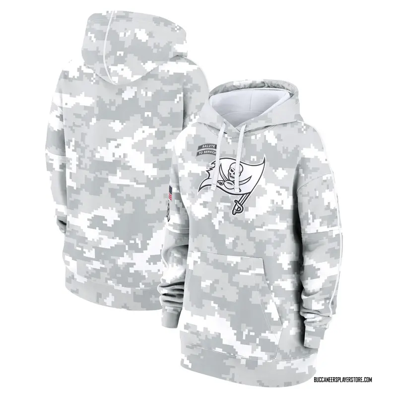 Nike Tampa Bay Buccaneers Arctic Camo 2024 Salute To Service Club Fleece Pullover Hoodie - Women's