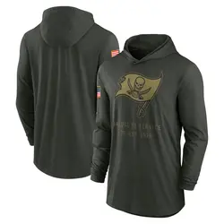 Nike Tampa Bay Buccaneers Green Forest 2025 Salute to Service Sideline Lightweight Long Sleeve Hooded Pullover T-Shirt - Men's