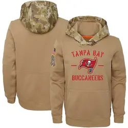 Nike Tampa Bay Buccaneers Khaki 2019 Salute to Service Therma Pullover Hoodie - Youth