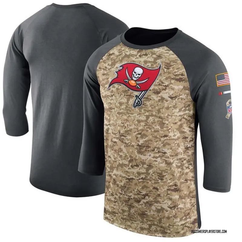 Nike Tampa Bay Buccaneers Legend Camo /Anthracite Salute to Service 2017 Sideline Performance Three-Quarter Sleeve T-Shirt - Men