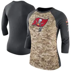 Nike Tampa Bay Buccaneers Legend Camo /Charcoal Salute to Service 2017 Three-Quarter Raglan Sleeve T-Shirt - Women's