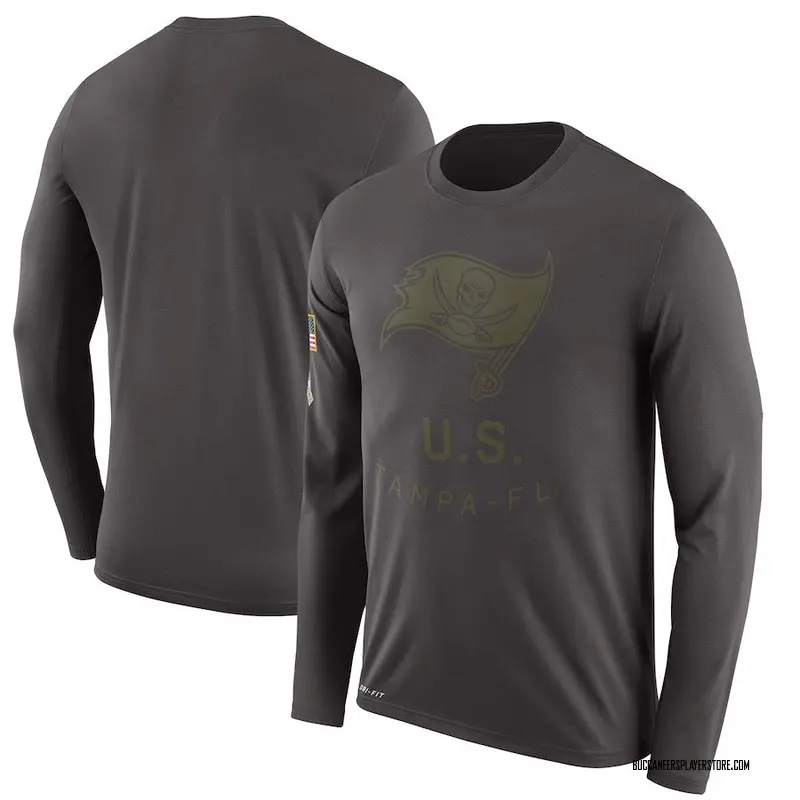 Nike Tampa Bay Buccaneers Legend Pewter 2018 Salute to Service Sideline Performance Long Sleeve T-Shirt - Men's