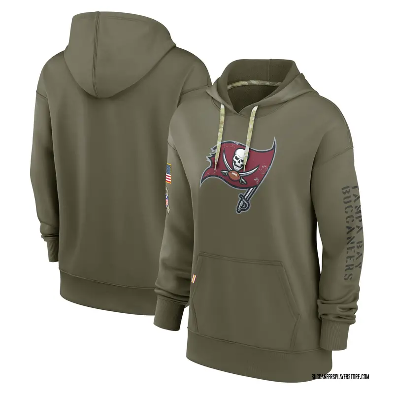 Nike Tampa Bay Buccaneers Olive 2022 Salute to Service Performance Pullover Hoodie - Women's