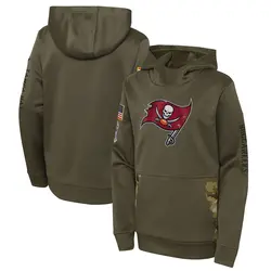 Nike Tampa Bay Buccaneers Olive 2022 Salute to Service Performance Pullover Hoodie - Youth