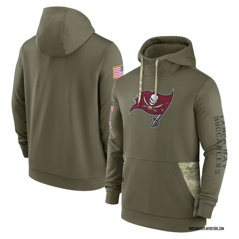 Nike Tampa Bay Buccaneers Olive 2022 Salute to Service Therma Performance Pullover Hoodie - Men's
