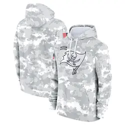Nike Tampa Bay Buccaneers White/Gray 2024 Salute To Service Pullover Hoodie - Youth