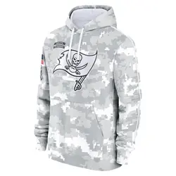 Nike Tampa Bay Buccaneers White/Gray 2024 Salute To Service Pullover Hoodie - Youth