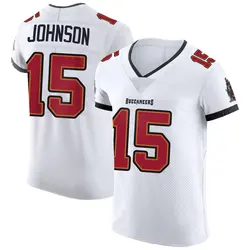 Nike Tez Johnson Tampa Bay Buccaneers Elite White Vapor Jersey - Men's