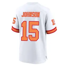 Nike Tez Johnson Tampa Bay Buccaneers Game White '76 50th Season Jersey - Men's