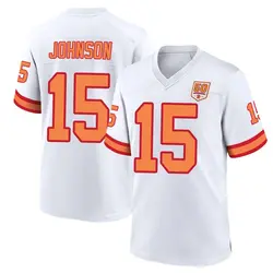 Nike Tez Johnson Tampa Bay Buccaneers Game White '76 50th Season Jersey - Youth