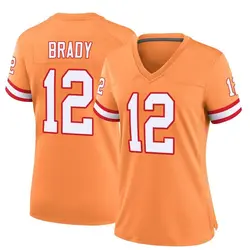 Nike Tom Brady Tampa Bay Buccaneers Game Orange Throwback Jersey - Women's