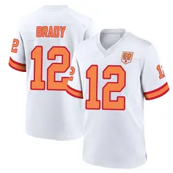 Nike Tom Brady Tampa Bay Buccaneers Game White '76 50th Season Jersey - Men's