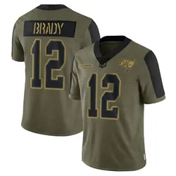 Nike Tom Brady Tampa Bay Buccaneers Limited Olive 2021 Salute To Service Jersey - Men's